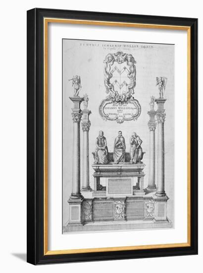 Monument of Sir John Woolley in Old St Paul's Cathedral, City of London, 1656-Wenceslaus Hollar-Framed Giclee Print