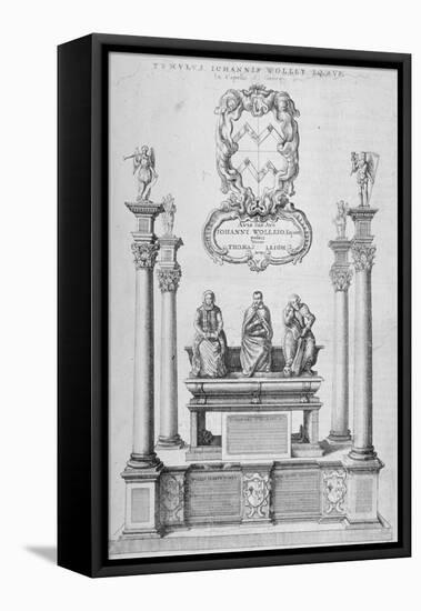 Monument of Sir John Woolley in Old St Paul's Cathedral, City of London, 1656-Wenceslaus Hollar-Framed Premier Image Canvas