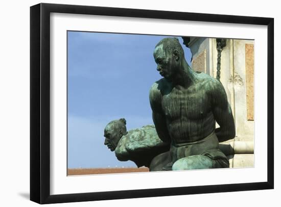 Monument of the Four Moors, Detail of the Sculptural Group, Micheli Square-Pietro Tacca-Framed Giclee Print