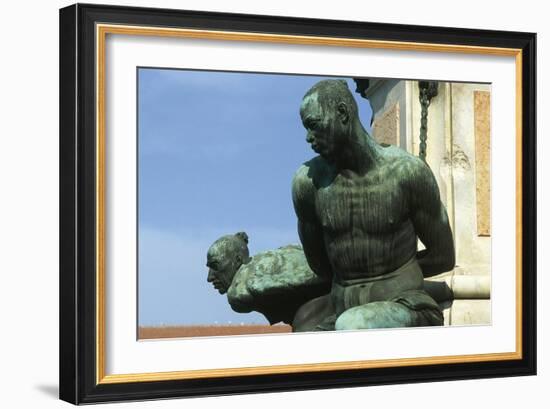 Monument of the Four Moors, Detail of the Sculptural Group, Micheli Square-Pietro Tacca-Framed Giclee Print