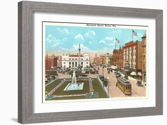 Monument Square, Racine, Wisconsin-null-Framed Art Print