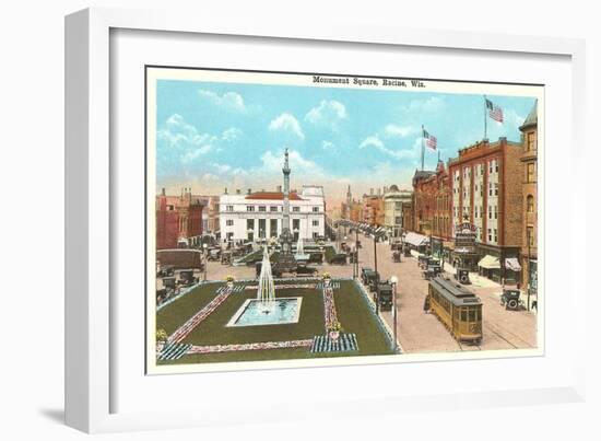 Monument Square, Racine, Wisconsin-null-Framed Art Print