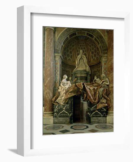 Monument to Alexander VII in the North Transept, 1672-78-Giovanni Lorenzo Bernini-Framed Giclee Print