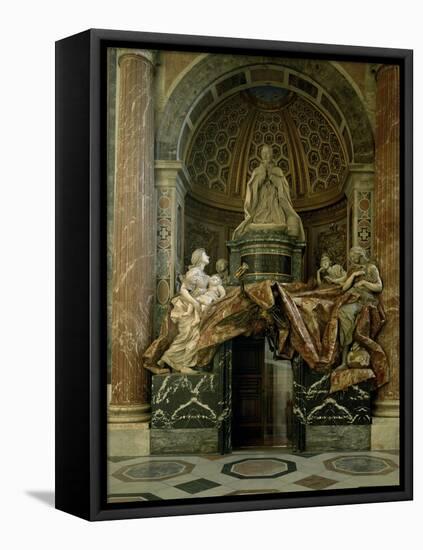 Monument to Alexander VII in the North Transept, 1672-78-Giovanni Lorenzo Bernini-Framed Premier Image Canvas