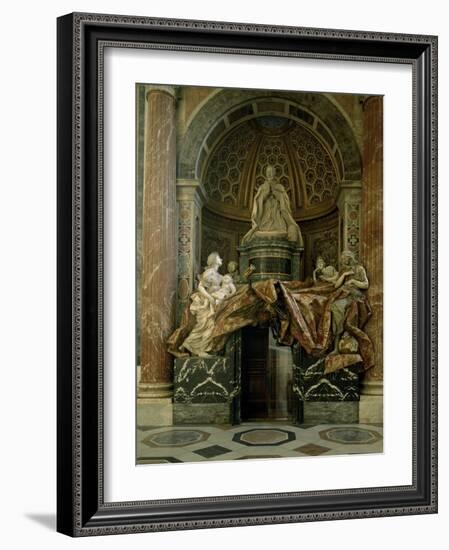 Monument to Alexander VII in the North Transept, 1672-78-Giovanni Lorenzo Bernini-Framed Giclee Print