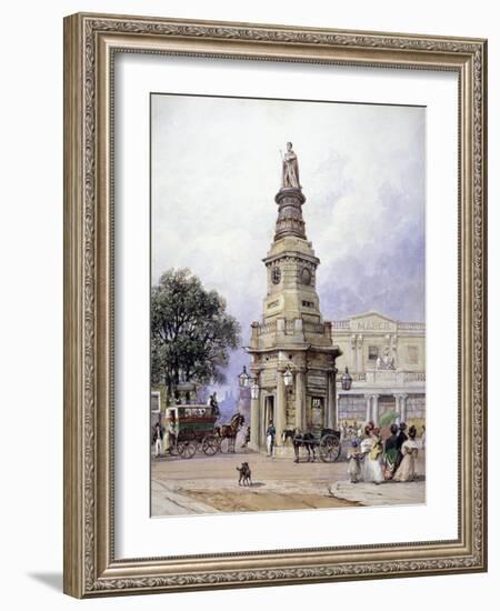 Monument to George Iv, Battle Bridge (Now King's Cros), London, 1835-George Sidney Shepherd-Framed Giclee Print