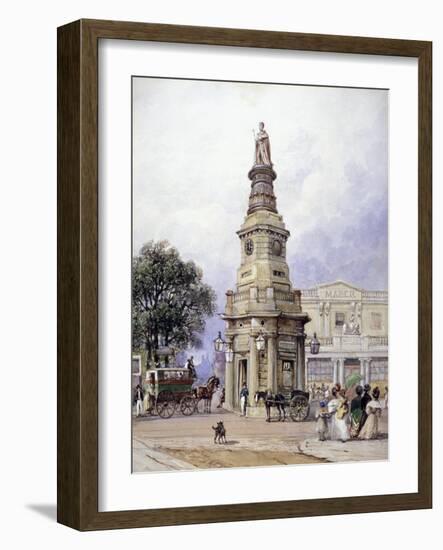 Monument to George Iv, Battle Bridge (Now King's Cros), London, 1835-George Sidney Shepherd-Framed Giclee Print