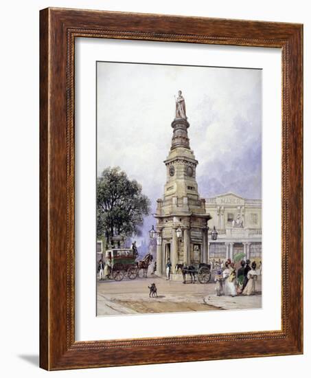 Monument to George Iv, Battle Bridge (Now King's Cros), London, 1835-George Sidney Shepherd-Framed Giclee Print