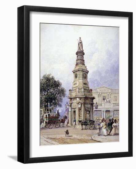 Monument to George Iv, Battle Bridge (Now King's Cros), London, 1835-George Sidney Shepherd-Framed Giclee Print