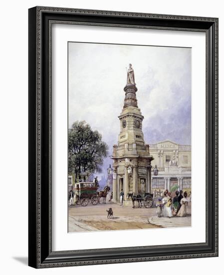 Monument to George Iv, Battle Bridge (Now King's Cros), London, 1835-George Sidney Shepherd-Framed Giclee Print