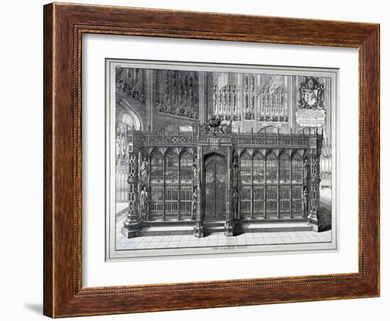 Monument to Henry VII and Queen Elizabeth in the King's Chapel, Westminster Abbey, London, 1665-Wenceslaus Hollar-Framed Giclee Print