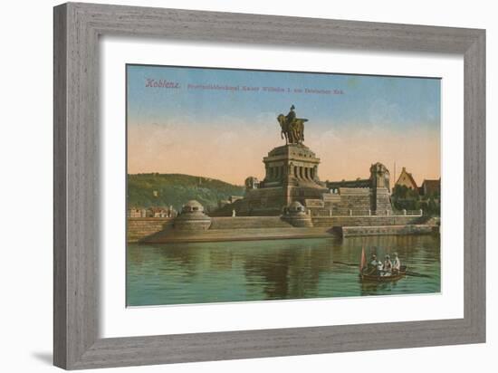 Monument to Kaiser Wilhelm I, Koblenz. Postcard Sent in 1913-German photographer-Framed Giclee Print