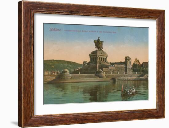 Monument to Kaiser Wilhelm I, Koblenz. Postcard Sent in 1913-German photographer-Framed Giclee Print