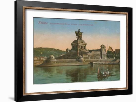 Monument to Kaiser Wilhelm I, Koblenz. Postcard Sent in 1913-German photographer-Framed Giclee Print