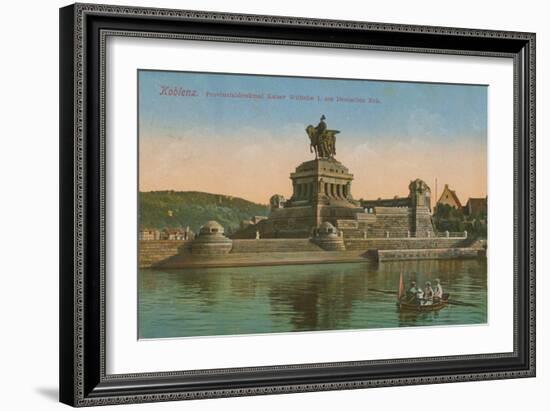 Monument to Kaiser Wilhelm I, Koblenz. Postcard Sent in 1913-German photographer-Framed Giclee Print