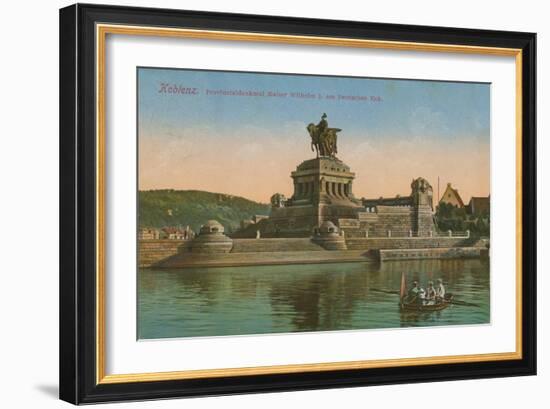 Monument to Kaiser Wilhelm I, Koblenz. Postcard Sent in 1913-German photographer-Framed Giclee Print