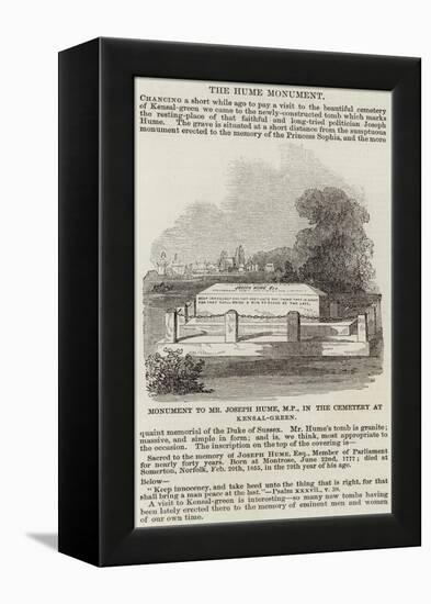 Monument to Mr Joseph Hume, Mp, in the Cemetery at Kensal-Green-null-Framed Premier Image Canvas