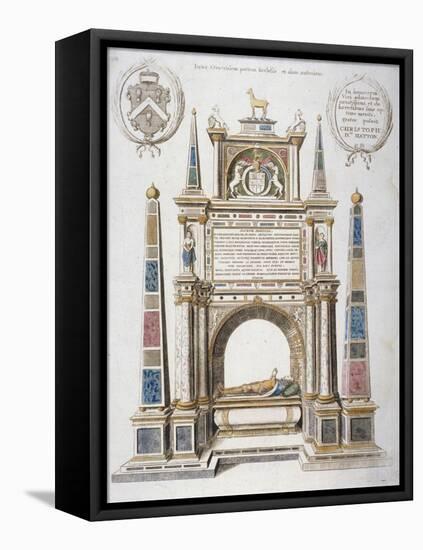 Monument to Sir Christopher Hatton in Old St Paul's Cathedral, City of London, 1656-Wenceslaus Hollar-Framed Premier Image Canvas