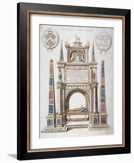 Monument to Sir Christopher Hatton in Old St Paul's Cathedral, City of London, 1656-Wenceslaus Hollar-Framed Giclee Print