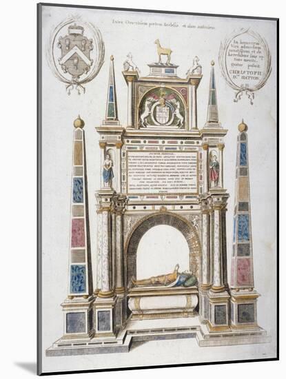 Monument to Sir Christopher Hatton in Old St Paul's Cathedral, City of London, 1656-Wenceslaus Hollar-Mounted Giclee Print