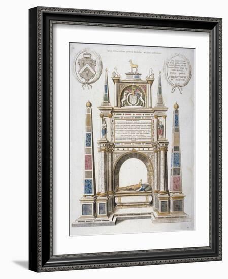 Monument to Sir Christopher Hatton in Old St Paul's Cathedral, City of London, 1656-Wenceslaus Hollar-Framed Giclee Print