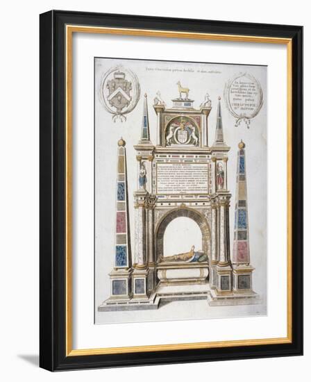 Monument to Sir Christopher Hatton in Old St Paul's Cathedral, City of London, 1656-Wenceslaus Hollar-Framed Giclee Print