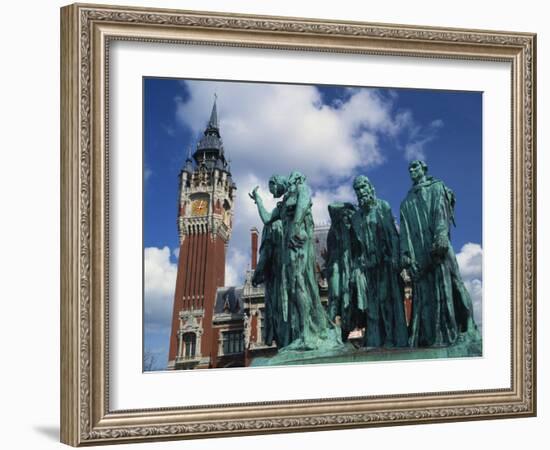 Monument to the Burghers of Calais by Rodin, Calais, Nord Pas De Calais, France-David Hughes-Framed Photographic Print