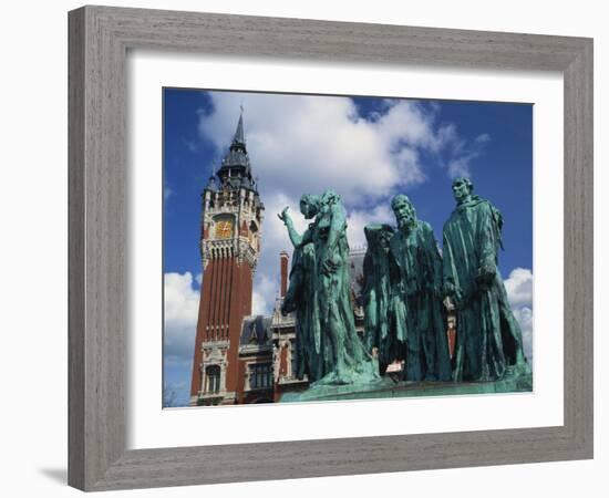 Monument to the Burghers of Calais by Rodin, Calais, Nord Pas De Calais, France-David Hughes-Framed Photographic Print