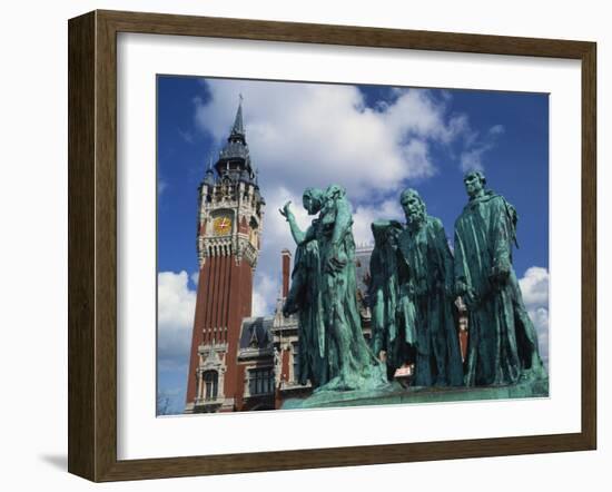 Monument to the Burghers of Calais by Rodin, Calais, Nord Pas De Calais, France-David Hughes-Framed Photographic Print