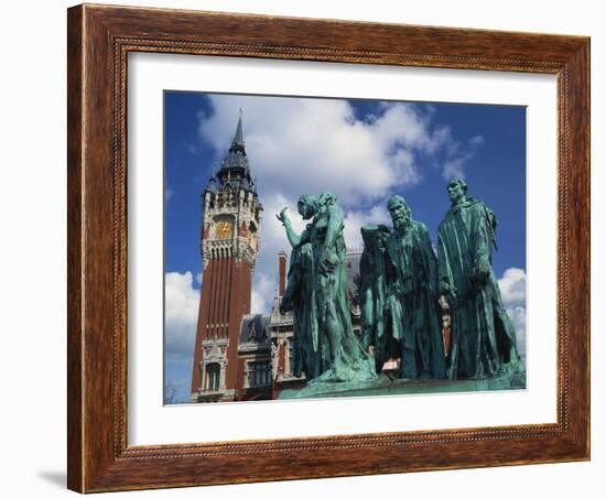 Monument to the Burghers of Calais by Rodin, Calais, Nord Pas De Calais, France-David Hughes-Framed Photographic Print