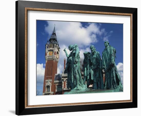 Monument to the Burghers of Calais by Rodin, Calais, Nord Pas De Calais, France-David Hughes-Framed Photographic Print