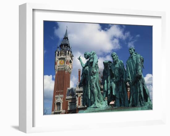 Monument to the Burghers of Calais by Rodin, Calais, Nord Pas De Calais, France-David Hughes-Framed Photographic Print