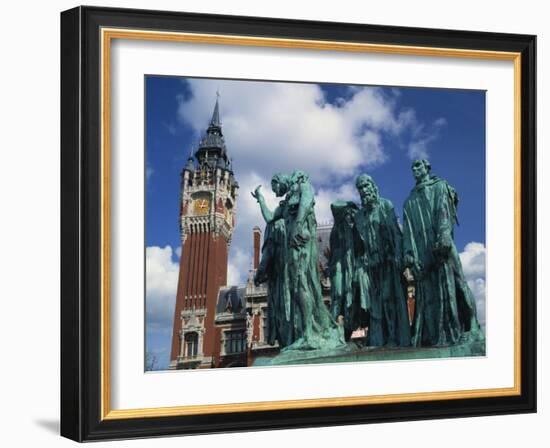 Monument to the Burghers of Calais by Rodin, Calais, Nord Pas De Calais, France-David Hughes-Framed Photographic Print