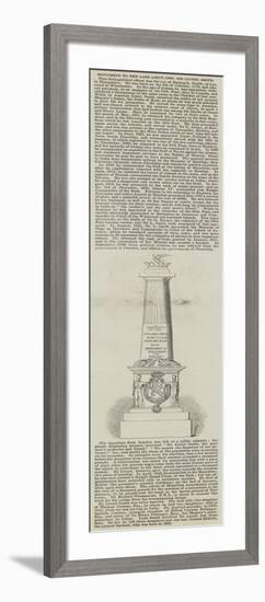 Monument to the Late Lieutenant-General Sir Lionel Smith-null-Framed Giclee Print