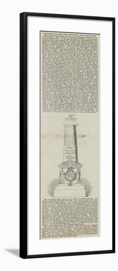 Monument to the Late Lieutenant-General Sir Lionel Smith-null-Framed Giclee Print