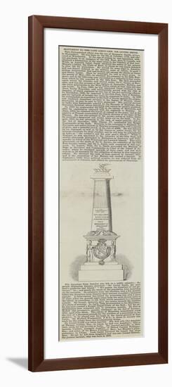 Monument to the Late Lieutenant-General Sir Lionel Smith-null-Framed Giclee Print