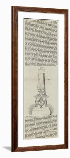 Monument to the Late Lieutenant-General Sir Lionel Smith-null-Framed Giclee Print