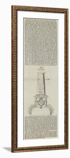 Monument to the Late Lieutenant-General Sir Lionel Smith-null-Framed Giclee Print