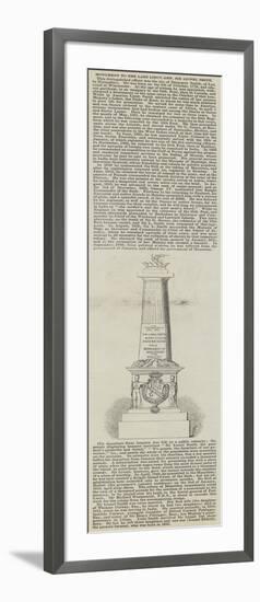 Monument to the Late Lieutenant-General Sir Lionel Smith-null-Framed Giclee Print