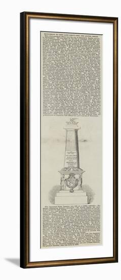 Monument to the Late Lieutenant-General Sir Lionel Smith-null-Framed Giclee Print