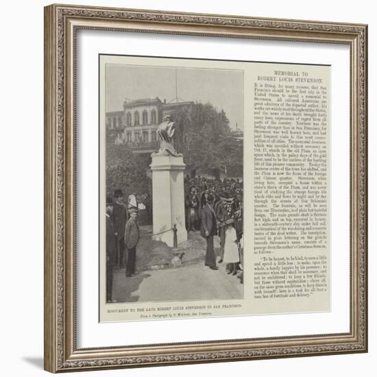 Monument to the Late Robert Louis Stevenson in San Francisco-null-Framed Giclee Print