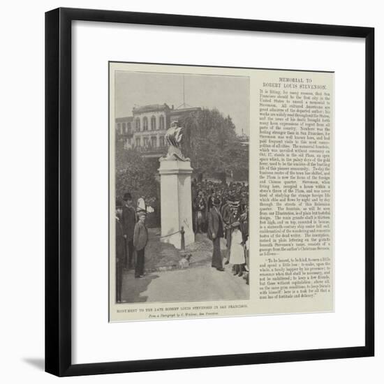 Monument to the Late Robert Louis Stevenson in San Francisco-null-Framed Giclee Print