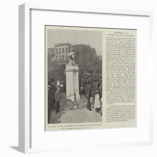 Monument to the Late Robert Louis Stevenson in San Francisco-null-Framed Giclee Print