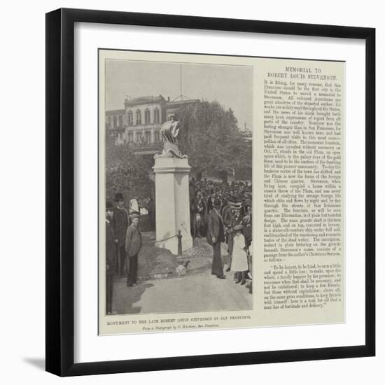 Monument to the Late Robert Louis Stevenson in San Francisco-null-Framed Giclee Print