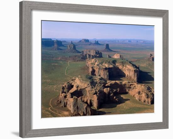 Monument Valley, Aerial, Arizona, USA-Steve Vidler-Framed Photographic Print