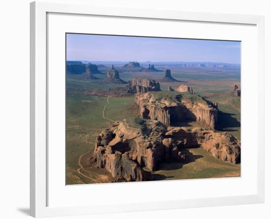 Monument Valley, Aerial, Arizona, USA-Steve Vidler-Framed Photographic Print