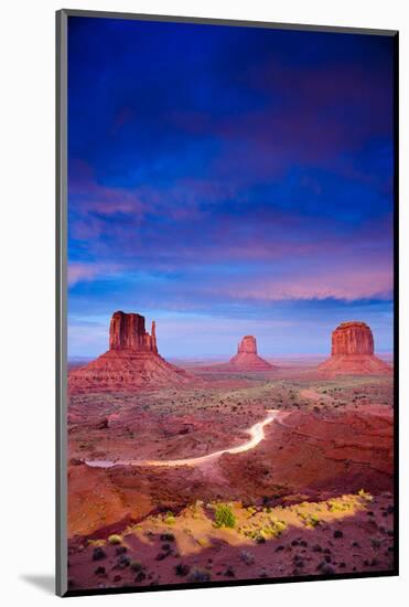 Monument Valley At Dusk Utah-null-Mounted Art Print