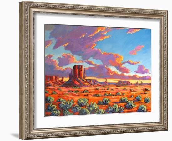 Monument Valley Sunset-Patty Baker-Framed Art Print