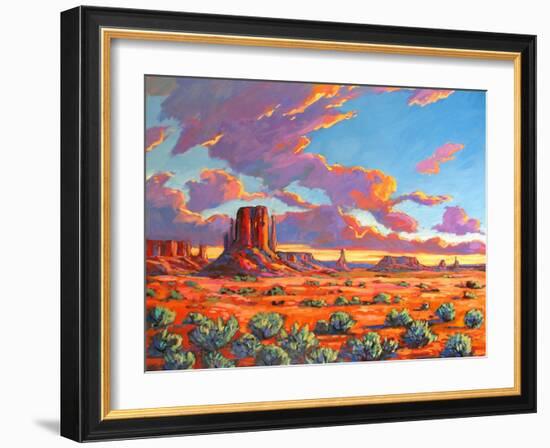 Monument Valley Sunset-Patty Baker-Framed Art Print