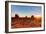 Monument Valley, Utah - Three Peeks and Sun-Lantern Press-Framed Art Print